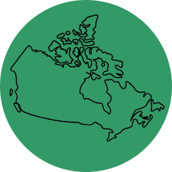 Illustration of a map pin on Canada