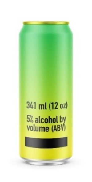 Cider/cooler, 341 ml (12 oz), 5% alcohol by volume