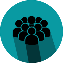 Icon showing a group of people representing clients