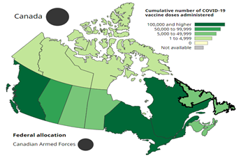 COVID-19 vaccine distribution in Canada